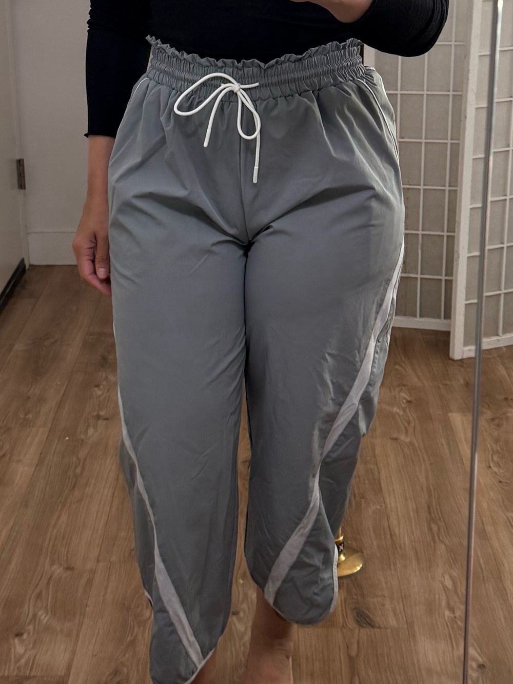 Brand new gray and white track pants